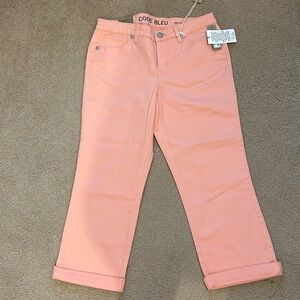 Code Bleu coral color Capri length jeans NWT